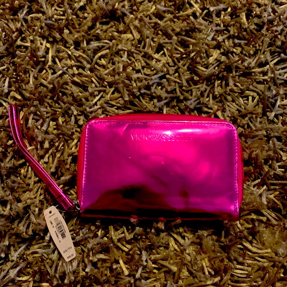 NWT Victoria’s Secret Hot Pink Metallic wallet